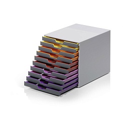 Бокс для документов Durable Varicolor, А4, С4, Folio, 10 выдвижных ящиков, ABS-пластик