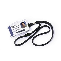 Шнурок для бейджа текстильный c безопасным замком Durable, 44 х 1 см