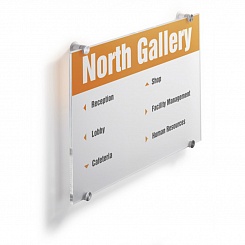 Табличка информационная настенная Durable Crystal Sign, 420 x 297 мм, акриловое стекло