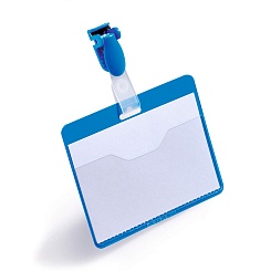 Бейдж с поворотным клипом горизонтальный Durable, 60 х 90 мм, ПВХ