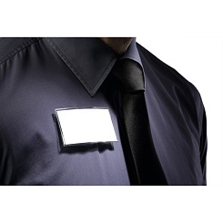 Бейдж с магнитным клипом Durable Convex, 40 x 75 мм, акрил