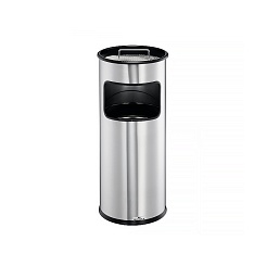 Корзина для мусора с пепельницей Durable, 17 литров, 620 x 260 мм, нержавеющая сталь