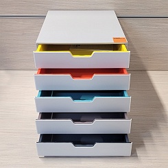 Бокс для документов Durable Varicolor Mix, А4, С4, Folio и Letter, 5 выдвижных ящиков, ABS-пластик