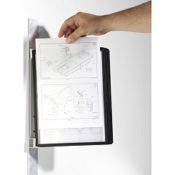 Демосистема настенная Durable Vario Magnet Wall, на магните, перекидная, 5 демопанелей, А4