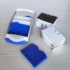 Подставка для визиток настольная Durable Telindex Desk, 500 карточек, разделитель A-Z, 24.5 x 6.7 см