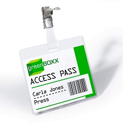 Пластиковый бейдж горизонтальный с поворотным клипом Durable, 60 х 90 мм, ПВХ