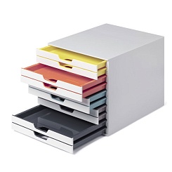 Бокс для документов Durable Varicolor Mix, A4, С4, Folio и Letter, 10 выдвижных ящиков, ABS-пластик