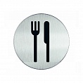 Табличка Ресторан Durable, диаметр 83 мм, нержавеющая сталь