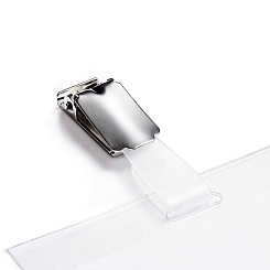 Бейдж с поворотным клипом горизонтальный Durable, 60 х 90 мм, ПВХ