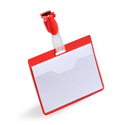 Бейдж с поворотным клипом горизонтальный Durable, 60 х 90 мм, ПВХ