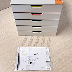 Бокс для документов Durable Varicolor Mix, А4, С4, Folio и Letter, 5 выдвижных ящиков, ABS-пластик