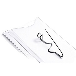 Бейдж с булавкой изогнутой с выемкой для пальца Durable, 40 х 75 мм, пластик