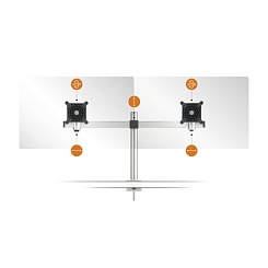 Держатель настольный для двух мониторов Durable, струбцина