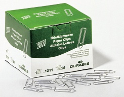 Скрепки оцинкованные Durable, 32 мм, 100 штук, картонная упаковка