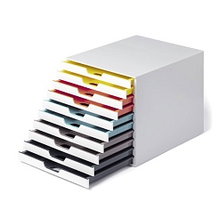 Бокс для документов Durable Varicolor Mix, A4, С4, Folio и Letter, 10 выдвижных ящиков, ABS-пластик