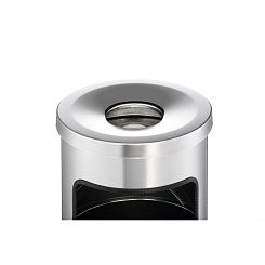 Корзина для мусора с пепельницей Durable Safe, 17 литров, 630 x 250 мм, алюминий
